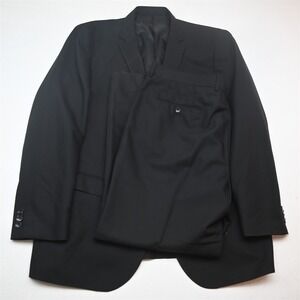 Bocaccio Uomo 50L 44x32 Black Hopsack Mens Jacket Pants Suit